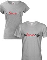 Svatební párová trička s potiskem Ulovená/Ulovený - dárek pro novomanžele