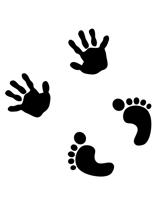 Těhotenské Tričko s motivem Otisky - originální a vtipný motiv na triko