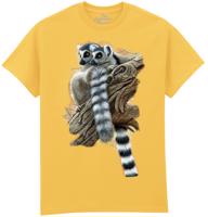 The Coloured House Pánské tričko s lemury – Heads and Tails od Jeremyho Paula - žluté Velikost: XL