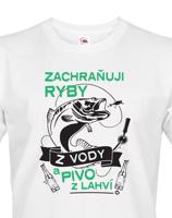 tipné rybářské tričko Zachraňuji ryby z vody - dárek k narozeninám