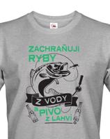 tipné rybářské tričko Zachraňuji ryby z vody - dárek k narozeninám