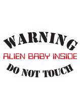 Tričko pro budoucí maminky Warning, Alien baby inside