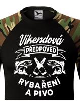 Tričko pro rybáře Víkendová předpověď rybaření a pivo
