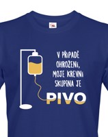 Tričko s pivním motivem Krevní skupina je pivo - ideální dárek