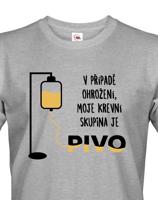 Tričko s pivním motivem Krevní skupina je pivo - ideální dárek