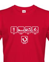 Tričko s potiskem cyklisty EAT, SLEEP, SEX, BIKE, REPEAT