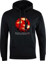 Unisex černá mikina Nerdopolis - Rudé slunce