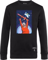 Unisex černý crewneck Pavel Novotný - Astronaut s vlajkou Řeporyjí
