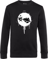 Unisex černý crewneck Žižka - Palcát v kruhu