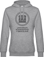 Unisex šedá mikina s kapucňou UK - Logo