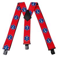 Universal Designové kšandy pro záchranáře - Aeskulapova hůl - červené