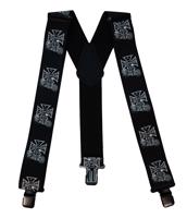 Universal Motorkářské kšandy - Choppers styl se železným křížem