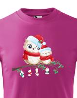 Vánoční dětské tričko s potiskem vánočních soviček