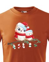 Vánoční dětské tričko s potiskem vánočních soviček