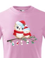 Vánoční dětské tričko s potiskem vánočních soviček