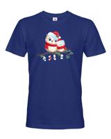 Vánoční pánské tričko s potiskem vánočních soviček