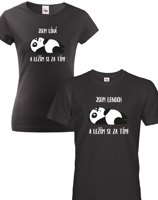 Vtipná párová trička s potiskem Jsem líná a jsem lenoch