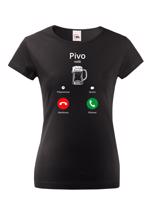 Vtipné dámské tričko pro milovnice piva - Pivo volá...
