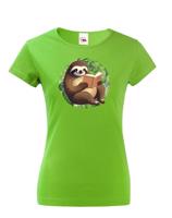 Vtipné dámské tričko s potiskem Lenochoda a knihy