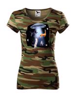 Vtipné dámské tričko s potiskem Ufo a koček - tričko pro milovníky koček