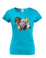 Vtipné dámské tričko s potiskem značky auta Volkswagen - tričko pro milovníky aut