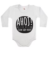 Vtipné dětské body  s potiskem Ahoj! Jsem tady nový