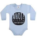 Vtipné dětské body  s potiskem Ahoj! Jsem tady nový