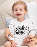 Vtipné dětské body  s potiskem Milkaholic