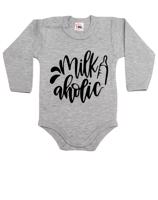 Vtipné dětské body  s potiskem Milkaholic