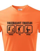 Vtipné pánské volejbalové tričko Volejbalový triatlon