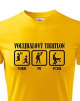 Vtipné pánské volejbalové tričko Volejbalový triatlon