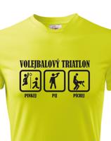 Vtipné pánské volejbalové tričko Volejbalový triatlon