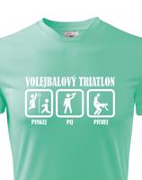 Vtipné pánské volejbalové tričko Volejbalový triatlon