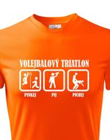 Vtipné pánské volejbalové tričko Volejbalový triatlon