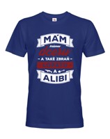 Vtipné tričko mám krásnou dceru a také zbraň, lopatu a alibi