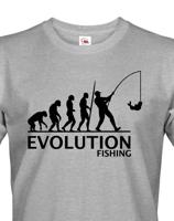 ⇒ Vtipné tričko pro rybáře s potiskem Rybářská evoluce