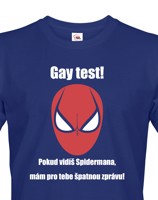 Vtipné tričko s potiskem Gay test