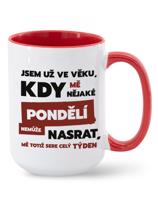 Vtipný keramický hrnek s vtipným nápisem - Jsem už ve věku...