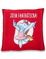 Vtipný polštář s potiskem "Jsem fantastická!" - skvělý dárek pro kamarádku