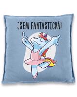 Vtipný polštář s potiskem "Jsem fantastická!" - skvělý dárek pro kamarádku