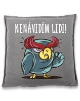 Vtipný polštářek s motivem Nenávidím lidi - dárek na narozeniny