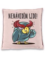 Vtipný polštářek s motivem Nenávidím lidi - dárek na narozeniny