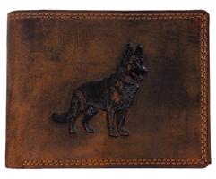 WILD Kožená peněženka - Vlčák - hnědá
