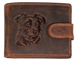 WILD pánská peněženka s přezkou - Border Kolie - hnědá ART-895