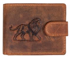 WILD pánská peněženka s přezkou - Lev - hnědá ART-895