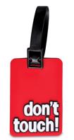 WORLDPACK jmenovky na zavazadla don’t touch! 2 ks - červené silikonové visačky 7,5 x 5 cm