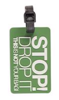 WORLDPACK silikonová jmenovka na zavazadla XXL 6,5 x 10,5 cm - STOP! DROP IT this is not your bag! - zelená 10449