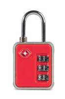 WORLDPACK TSA zámek na zavazadla 3-místný - bezpečnostní kombinační zámek, různé barvy Barva: Červená