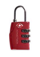 WORLDPACK TSA zámek na zavazadla 3-místný - červený bezpečnostní kombinační zámek 3 x 7 x 1 cm 10196