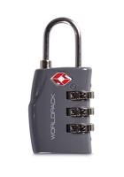 WORLDPACK TSA zámek na zavazadla 3-místný - šedý bezpečnostní kombinační zámek 3 x 7 x 1 cm 10196